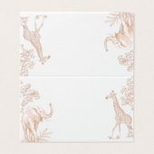 Toile de jouy Safari baby shower Place card (外部フラット)