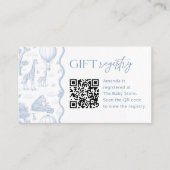 Toile De Jouy Safari Baby Shower Registry Card 名刺 (正面)