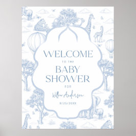 Toile De Jouy Safari Baby Shower Welcome Poster ポスター