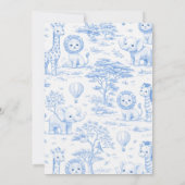 Toile De Jouy Safari Blue Boy Baby Shower 招待状 (裏面)