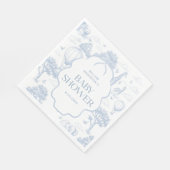 Toile De Jouy Safari Blue Boy Baby Shower Napkins スタンダードランチョンナプキン (角)