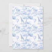 Toile de Jouy Safari It's a Boy Baby Shower 招待状 (裏面)