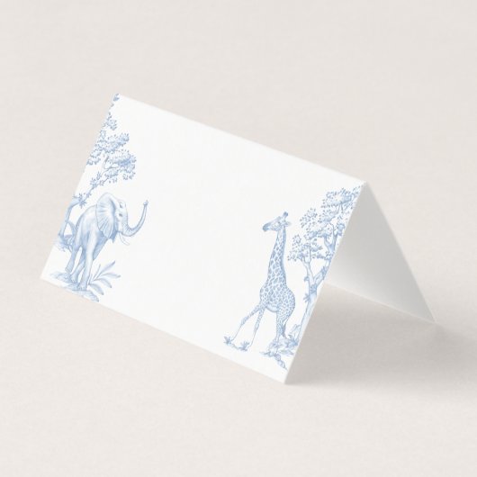Toile de jouy Safari minimalist place cards (正面)