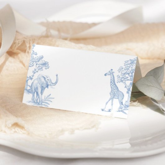 Toile de jouy Safari minimalist place cards