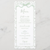 Toile de jouy Sage Green Menu Card メニュー (正面)
