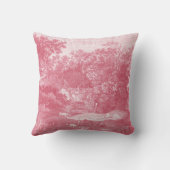 Toile de Jouy Shabbyのピンクの牧歌的な景色 クッション (裏面)