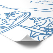 Toile de Jouy Tea Baby Showerウェルカムサイン ポスター (角)