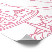 Toile de Jouy Tea Baby Shower Welcome Sign ポスター (角)