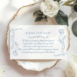 Toile de jouy teddy bearヴィンテージブックスベビー エンクロージャーカード