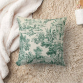 Toile de Jouy verte クッション (ブランケット)