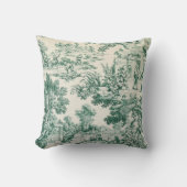 Toile de Jouy verte クッション (正面)
