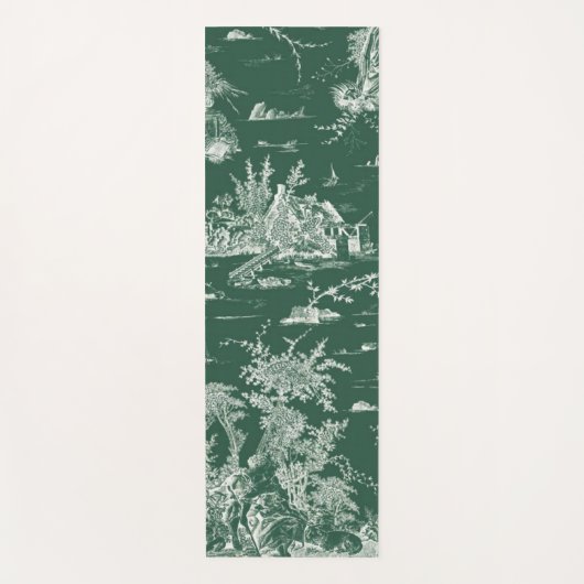 Toile de Jouy verte ヨガマット (正面)