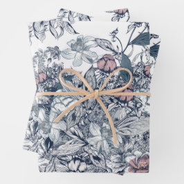 Toile-De-Jouy Vintage French Pattern ラッピングペーパーシート