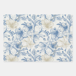 Toile-De-Jouy Vintage French Pattern ラッピングペーパーシート