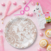 Toile-De-Jouy Vintage French Pattern Wedding  ペーパープレート (パーティー)