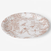 Toile-De-Jouy Vintage French Pattern Wedding  ペーパープレート (アングル)