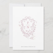 Toile de Jouy Wedding日付を保存するダスティピンク セーブザデート (裏面)