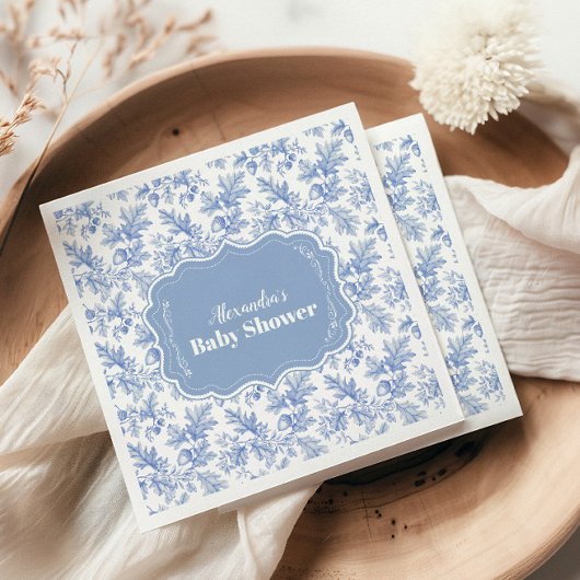 Toile De Jouy Woodland  Baby Shower スタンダードカクテルナプキン