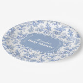 Toile De Jouy Woodland  Baby Shower ペーパープレート (アングル)