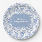 Toile De Jouy Woodland  Baby Shower ペーパープレート (正面)