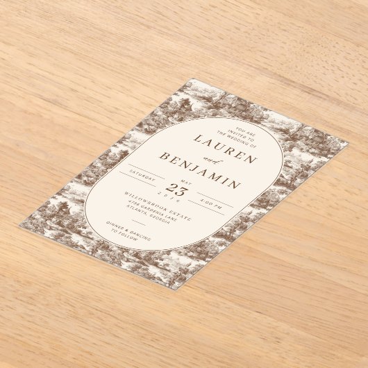 Toile de Romance Wedding アクリル招待状 (レイダウン)