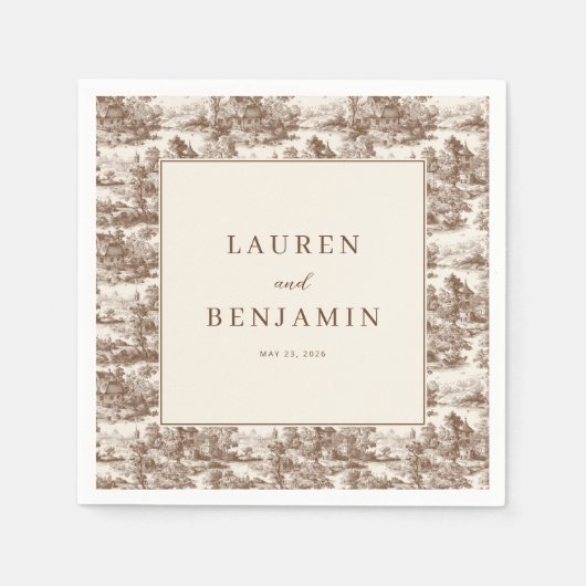 Toile de Romance Wedding スタンダードカクテルナプキン (正面)