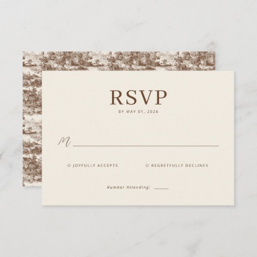 Toile de Romance Wedding 出欠カード (正面/裏面)