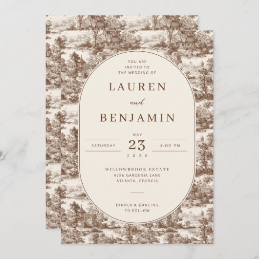 Toile de Romance Wedding 招待状 (正面/裏面)