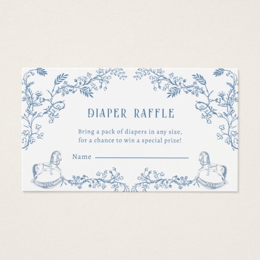 Toile Diaper Raffle Baby Shower Enclosure card (正面)