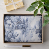 Toile du Jouy Blue Faux French  薄葉紙 (ギフト)