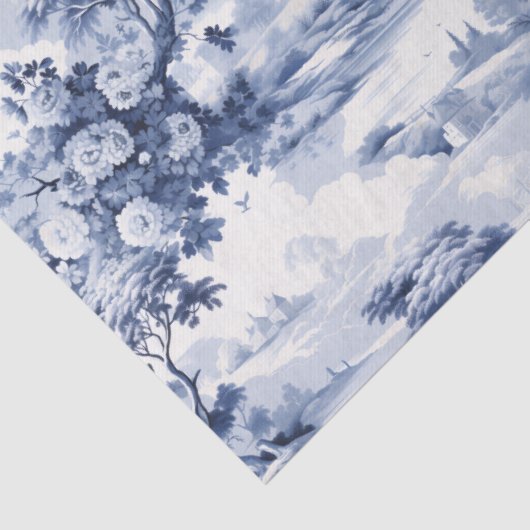 Toile du Jouy Blue Faux French 薄葉紙 (詳細)