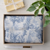 Toile du Jouy Blue Faux French  薄葉紙 (ギフト)