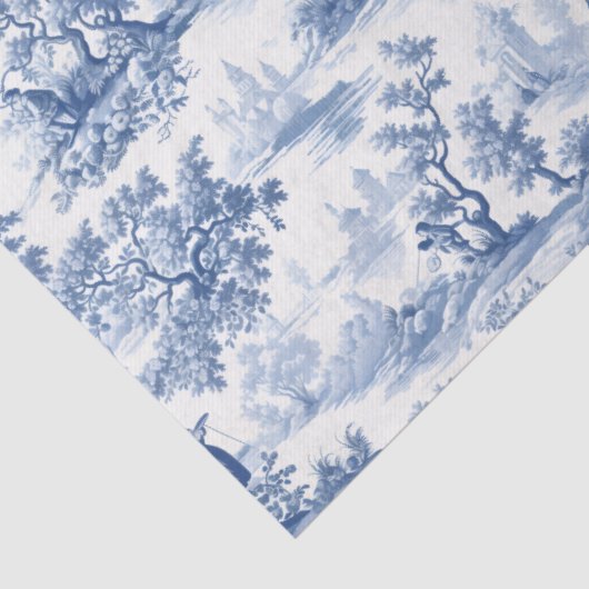 Toile du Jouy Blue Faux French  薄葉紙 (詳細)