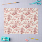 Toile du Jouy Red Faux French  薄葉紙 (クラフト)