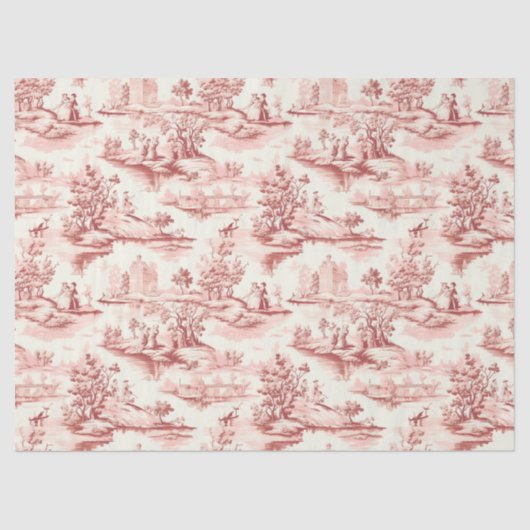 Toile du Jouy Red Faux French  薄葉紙 (正面)