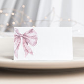 Toile Dusty pink Bow bridal shower place cards