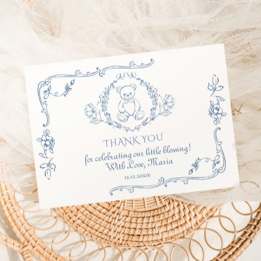 Toile frameエレガント Teddy bearありがとう サンキューカード