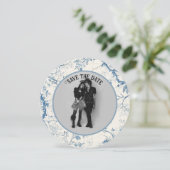 Toile Halloween写真の日付を結婚保存 招待状 (スタンド正面)