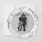 Toile Halloween写真の日付を結婚保存 招待状 (正面)