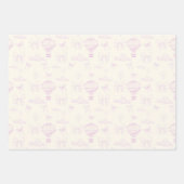 Toile Hot Air-Balloon And Bows Seamless Pattern ラッピングペーパーシート (正面2)