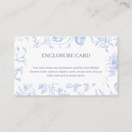 Toile Insertカード | エレガントブライダルシャワー エンクロージャーカード (正面)