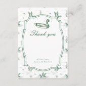 Toile Mallard Duck Gender Neutral Baby Shower エンクロージャーカード (正面)