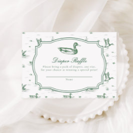 Toile Mallard Duck Gender Neutral Baby Shower エンクロージャーカード