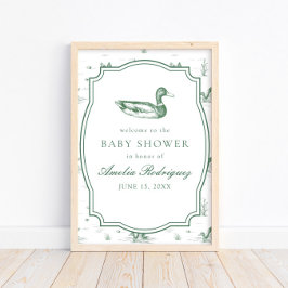 Toile Mallard Duck Gender Neutral Baby Shower ポスター