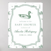 Toile Mallard Duck Gender Neutral Baby Shower ポスター (正面)