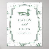 Toile Mallard Duck Gender Neutral Cards & Gifts ポスター (正面)
