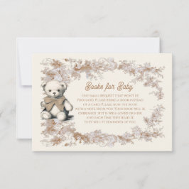 Toile Neutral Teddy Bear Books forベビー 招待状