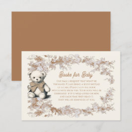 Toile Neutral Teddy Bear Books forベビー 招待状