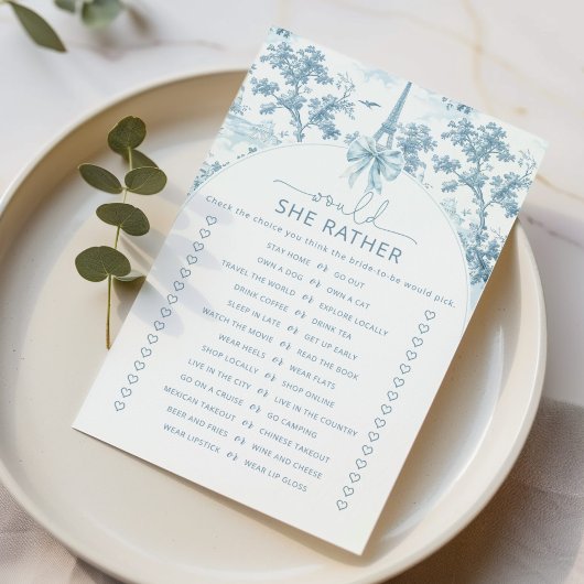 Toile Parisian彼女はむしろブライダルシャワーゲーム