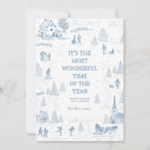 Toile Pattern Winter Wonderland Holiday Card 招待状 (正面)